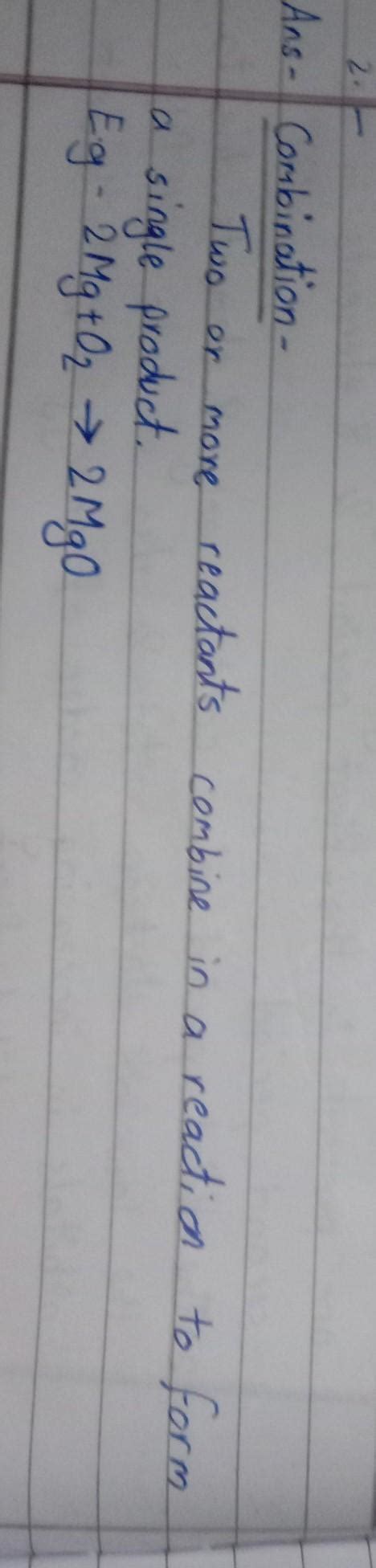 define combination reaction - Brainly.in