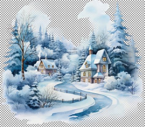 Winter Wonderland Watercolor Clipart, Wall Art for Kids Digital, Print ...