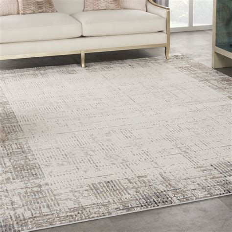 Nourison Elation Abstract Area Rug, Ivory/Grey, 10' x 14', Durable ...