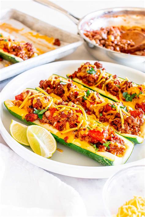 Taco Stuffed Zucchini Boats - xoxoBella