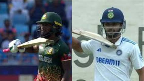 Jaker Ali copies NKR's Pushpa Celebration after Fifty against India