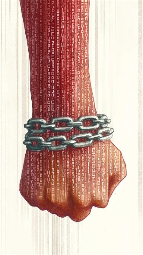 Clenched fist breaking free from shackles of digital driven oppression ...