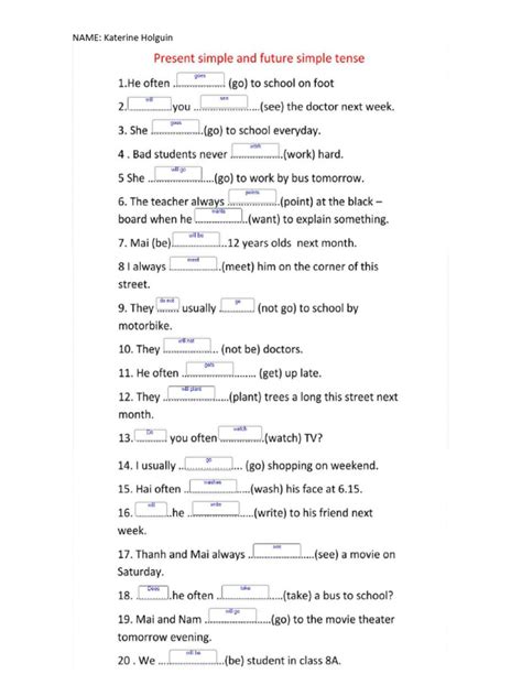 Present Simple Future Tense 的图像结果