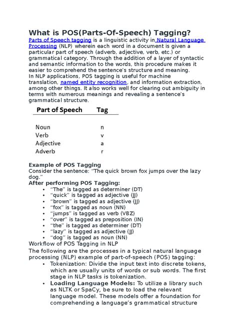 NLP Module-4 - What is POS(Parts-Of-Speech) Tagging? Parts of Speech ...