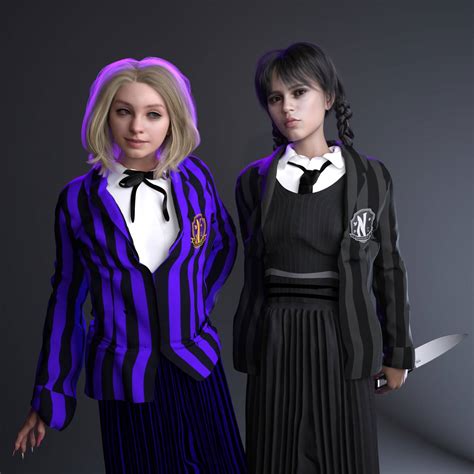 MS Nevermore Academy Uniform (G8F and G9) - Daz Content by MavisSky
