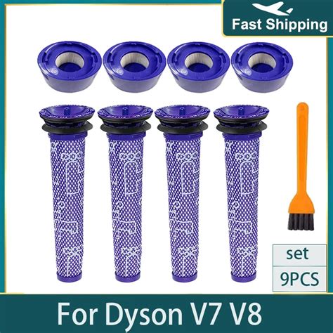 4 Pcs Pre-filters Hepa Post-filters Compatible With Dyson V8 V7 Cordless 贈与