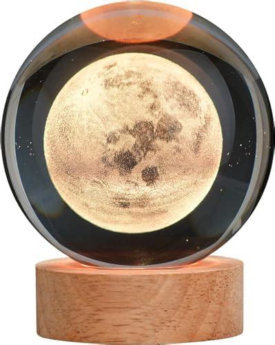 GITGRNTH 3D Moon Crystal Ball Lamp - Solar System Night Light, 3D ...