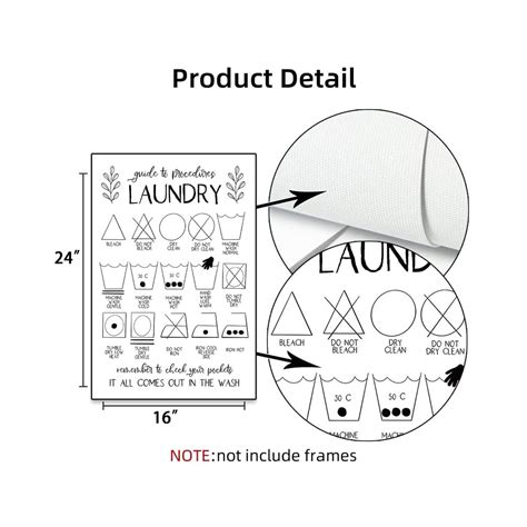LumWesry Laundry Symbols Guide Wall Art Laundry Art India | Ubuy