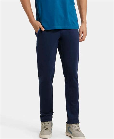 Buy Super Combed Cotton Rich Slim Fit Trackpant with Side Zipper ...