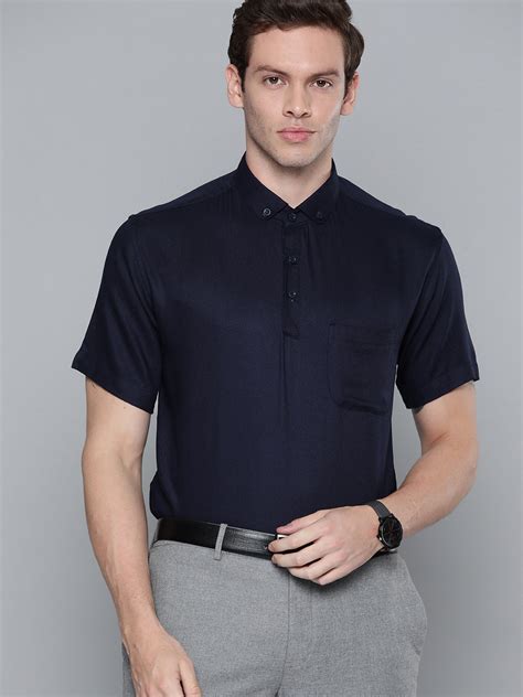 Men Navy Blue Smart Slim Fit Polo Shirt – Dennison Fashion India