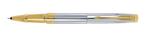 Parker Aster Shiny Chrome Gold Trim Roller Ball Pen | Body Color ...