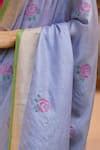 Buy Blue Silk Embroidery Morning Haze Jamdani Zari Border Saree For ...