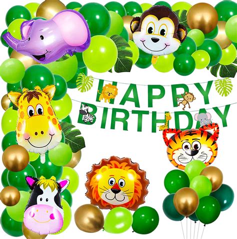Party Propz Jungle Theme Birthday Decoration Kit 79 Pcs Animal ...