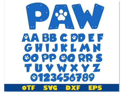 Paw Patrol Font OTF, Paw Patrol Font svg, Dog font svg, Patr | Inspire ...