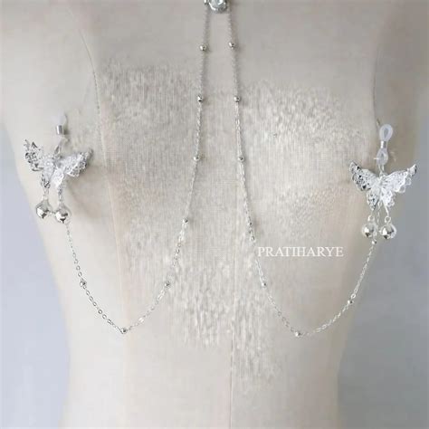 Butterfly Crystal Chest Chain with Nipple Ring – PRATIHARYE