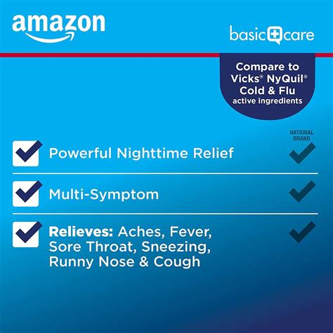 Amazon Basic Care Nighttime Cold & Flu Relief Syrup - Pain Reliever ...