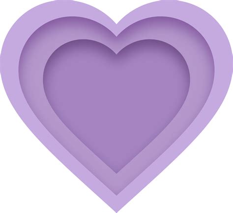Purple Heart Shape Multi Layered Paper Cut Style 10956801 PNG