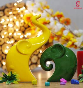 GW Creations Elephants Family Showpiece Cute Resin Statue for Home ...