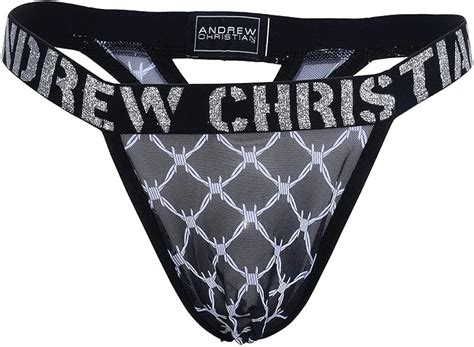 Buy Andrew Christian Barbed Wire Sheer Thong w Almost Naked, BlackWhite ...