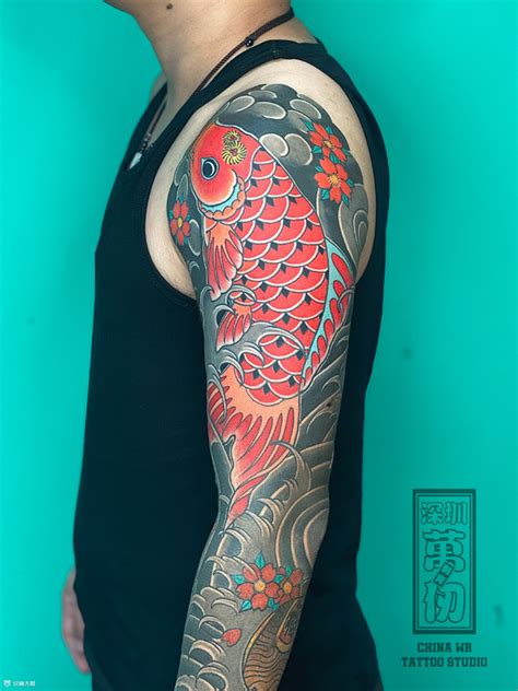 鱼纹身图案 吉祥鲤鱼纹身图片 纹身手稿下载 龙族纹身图籍