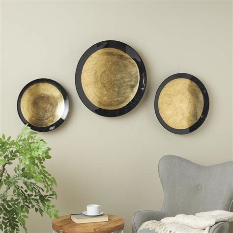 Indu Gold And Black Wall Decor Set Of 3