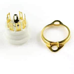 Cary 4pcs Mini 7pin Gold Ceramic Vacuum Tube Sockets Valve Base B7g ...