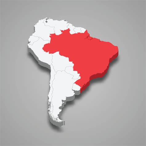 Brazil country location within South America. 3d map 22754823 Vector Art at Vecteezy