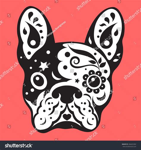 French Bulldog Sugar Skull Frenchie Cute Stock Vector (Royalty Free ...