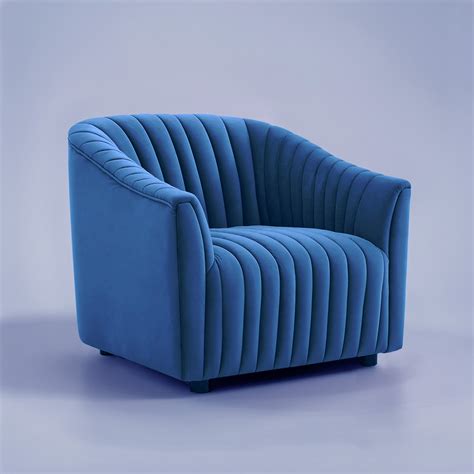 Velvet Single Seater Sofa Blue – Nestroots