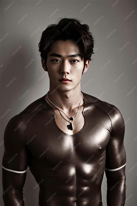 Premium Photo | Handsome asian fashionlooking man posing in a studio on ...