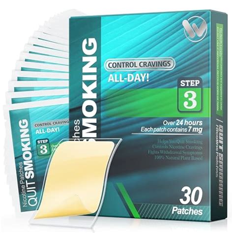 Nicotine Patches Step 3 Easy and Effective Helps Quit Smoking, 7 mg, 30 Patches Smoking Aid to ...