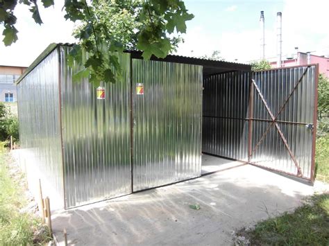 4x6 verzinkte Blechgarage mit Dachschräge nach hinten mit Doppeltür in ...