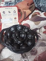 Buy ROSTON Cast Iron Paniyaram Appam Pan Appe Ponganalu Pan Chatti ...