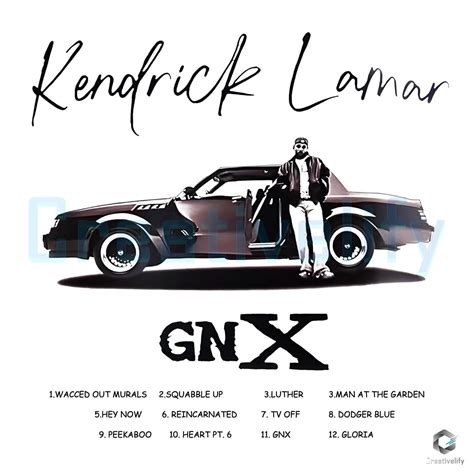 Kendrick Lamar Gnx Album Tracklist Cover Png - CreativeLify