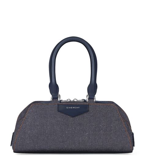 Givenchy Blue Mini Denim Antigona East-West Top-Handle Bag | Harrods IN