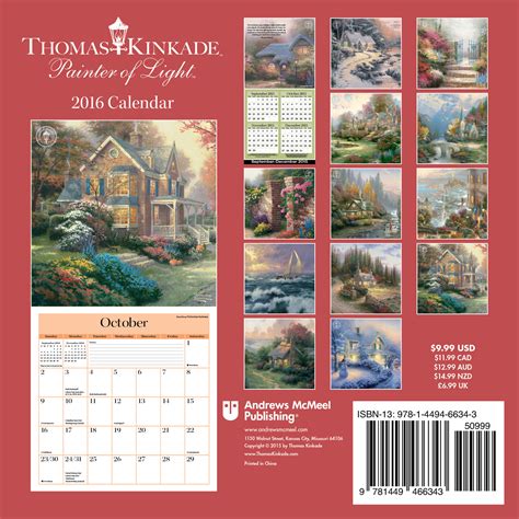 Thomas Kinkade Calendar Frame - Printable Word Searches