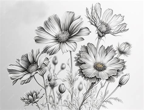 Premium Photo | Drawing floral realistic flower artwork image AI Generated