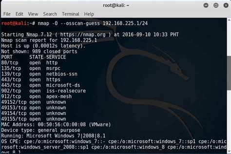 Nmap Operating System 的图像结果