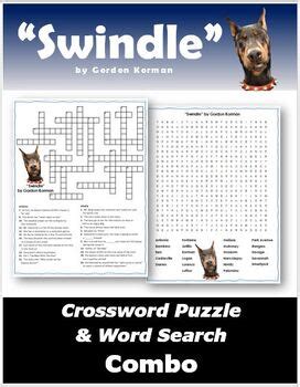"Swindle" by Gordon Korman Crossword Puzzle & Word Search Combo | TPT