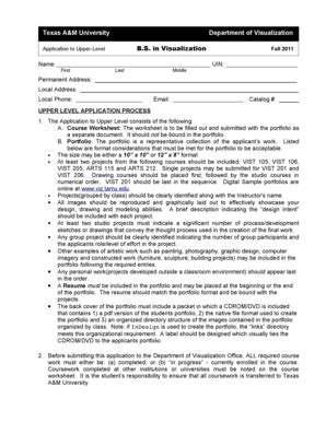Fillable Online viz arch tamu Upper Level Application Form ( 143.5 KB ...