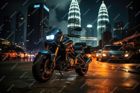 Premium AI Image | Mid Road Showcase Custom Motorcycles on Display Generative AI