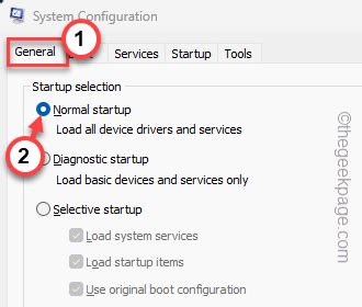 Image result for System Configuration Normal Startup