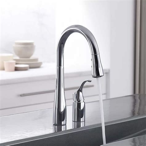 Kohler Simplice® Double Hole Kitchen Sink Faucet, 14-3/4" Pull Down ...