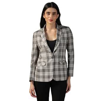 Buy TAHVO Blazer for Women - Stylish Checked Tweed Blazer Set, Slim Fit ...