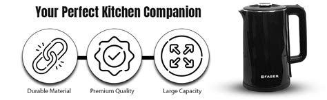 Faber Electric Water Kettle| 1.8L| 1500W| 3x Protection - Auto Off, Dry ...