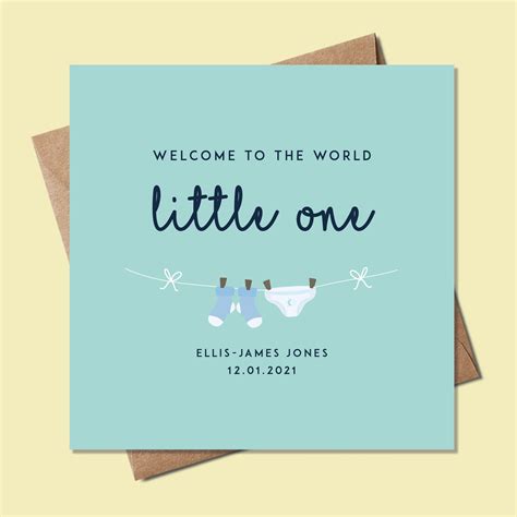 Newborn Baby Boy Card, Personalised Newborn Baby Card, Personalised ...
