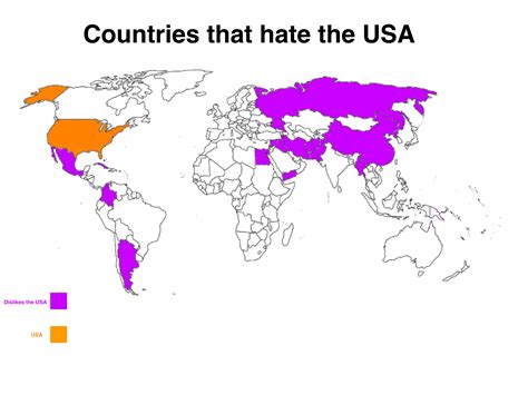 Map of Countries That Hate The USA. : r/Maps