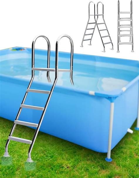 Amazon.com: 53'' 4 Step Pool Ladder for Above Ground Pool, Stainless ...