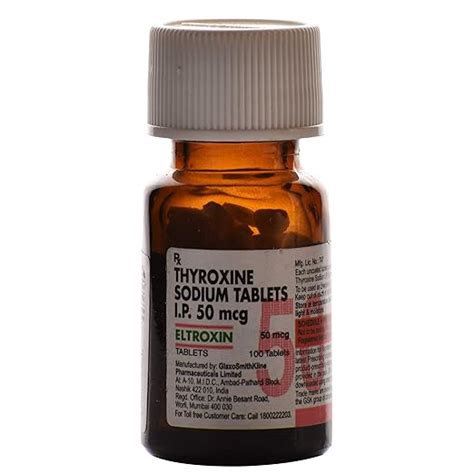 Eltroxin 50 mcg - Bottle of 100 Tablets : Amazon.in: Fashion