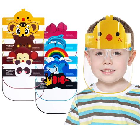 10 Pack Safety Face Shield for Kids, Plastic Face Cover with Eyeglass ...
